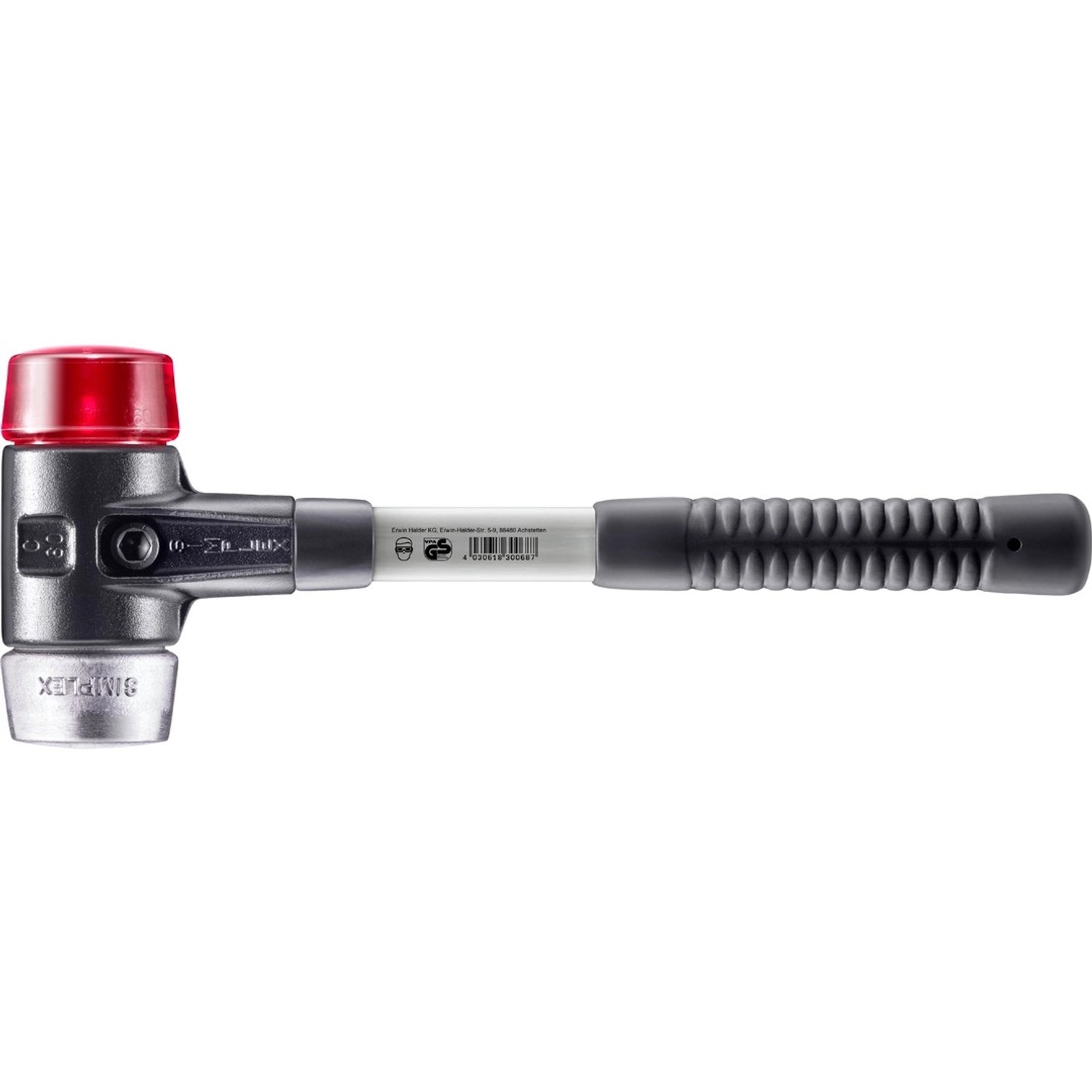 Halder Simplex Schonhammer Ø 60 mm Plastik Rot Weichmetall mit Verstärktem Tempergussgehäuse und FiberglasStiel Halder Simplex Schonhammer Ø 60 mm Plastik Rot Weichmetall mit Verstärktem Tempergussgehäuse und FiberglasStiel von Halder