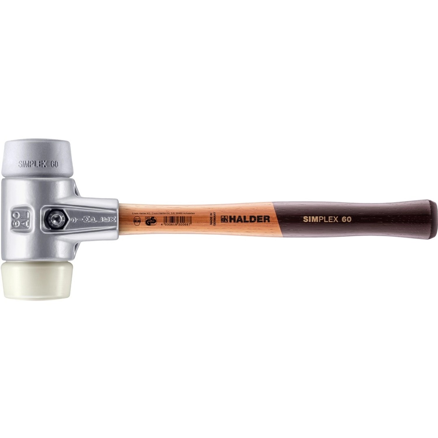 Halder Simplex Schonhammer Ø 60 mm TPE-mid Grau Nylon mit Aluminiumgehäuse Halder Simplex Schonhammer Ø 60 mm TPE-mid Grau Nylon mit Aluminiumgehäuse von Halder