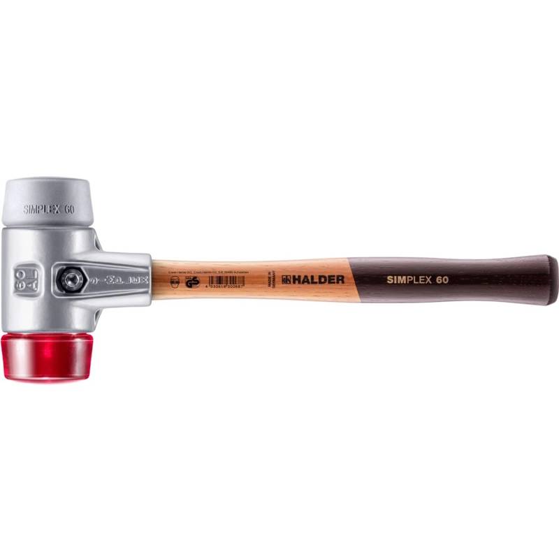 Halder Simplex Schonhammer Ø 60 mm TPE-mid Grau Plastik Rot mit Aluminiumgehäuse Halder Simplex Schonhammer Ø 60 mm TPE-mid Grau Plastik Rot mit Aluminiumgehäuse von Halder