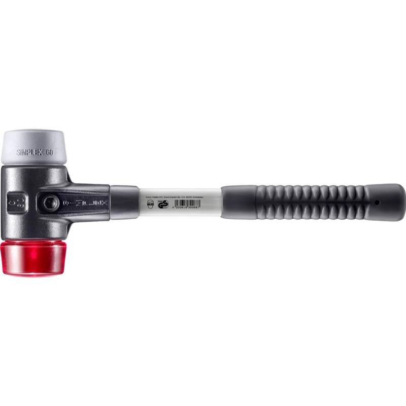 Halder Simplex Schonhammer Ø 60 mm TPE-mid Grau Plastik Rot mit Verstärktem Tempergussgehäuse und FiberglasStiel Halder Simplex Schonhammer Ø 60 mm TPE-mid Grau Plastik Rot mit Verstärktem Tempergussgehäuse und FiberglasStiel von Halder