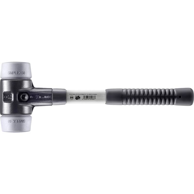 Halder Simplex Schonhammer Ø 60 mm TPE-mid Grau mit Verstärktem Tempergussgehäuse und FiberglasStiel Halder Simplex Schonhammer Ø 60 mm TPE-mid Grau mit Verstärktem Tempergussgehäuse und FiberglasStiel von Halder