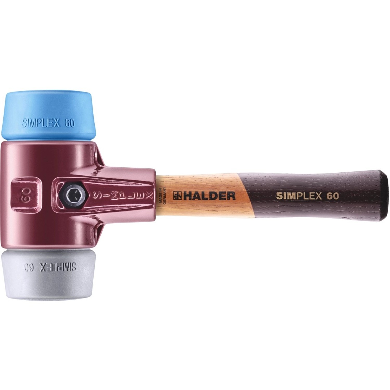 Halder Simplex Schonhammer Ø 60 mm TPE-soft Blau TPE-mid Grau Kurzer Stiel mit Tempergussgehäuse Halder Simplex Schonhammer Ø 60 mm TPE-soft Blau TPE-mid Grau Kurzer Stiel mit Tempergussgehäuse von Halder