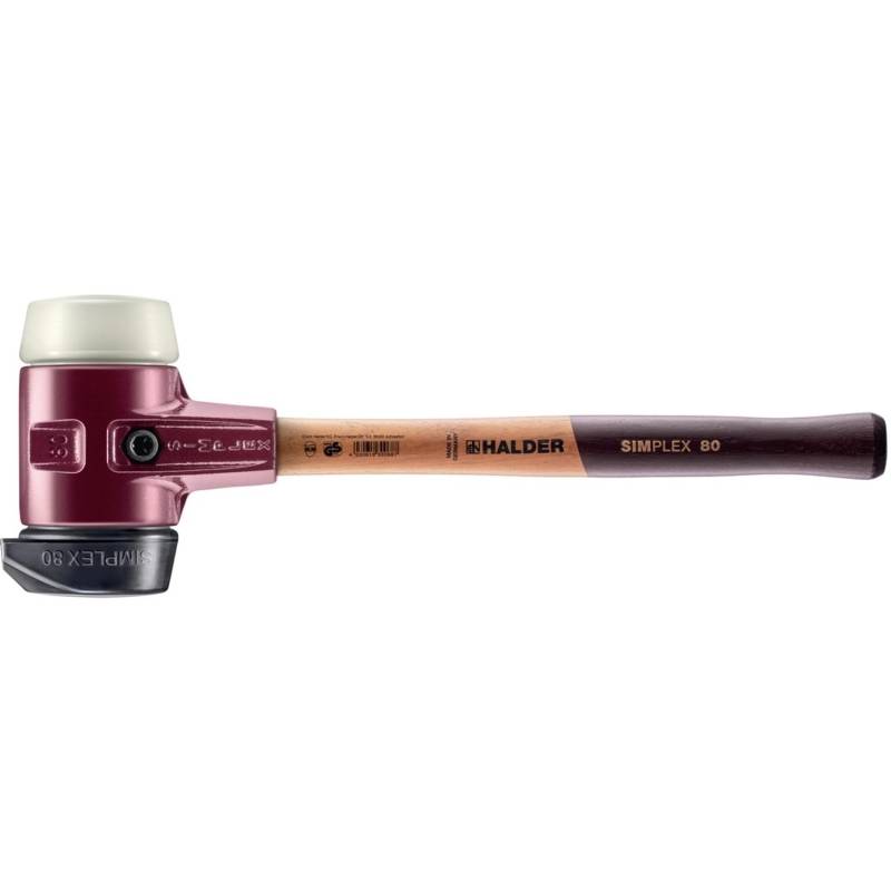 Halder Simplex Schonhammer Ø 80 mm Gummi Nylon mit Standfuß und Termpergussgehäuse Halder Simplex Schonhammer Ø 80 mm Gummi Nylon mit Standfuß und Termpergussgehäuse von Halder