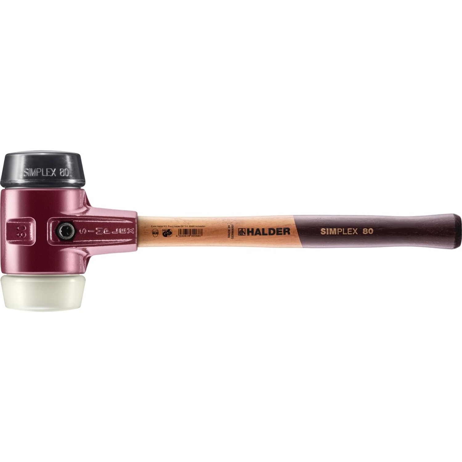 Halder Simplex Schonhammer Ø 80 mm Gummi Nylon mit Tempergussgehäuse Halder Simplex Schonhammer Ø 80 mm Gummi Nylon mit Tempergussgehäuse von Halder