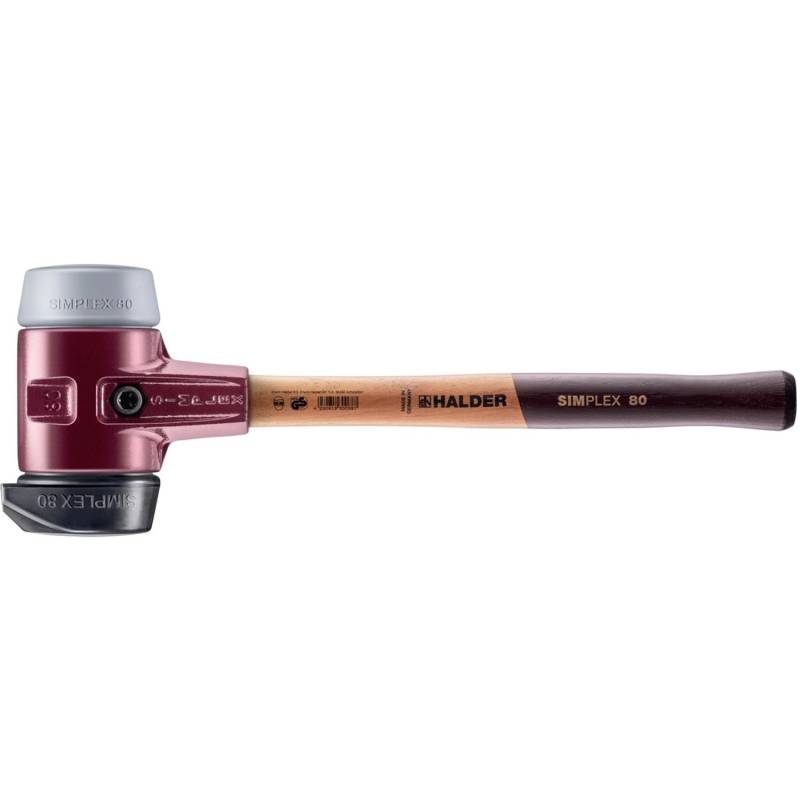 Halder Simplex Schonhammer Ø 80 mm Gummi TPE-mid Grau mit Standfuß und Termpergussgehäuse Halder Simplex Schonhammer Ø 80 mm Gummi TPE-mid Grau mit Standfuß und Termpergussgehäuse von Halder