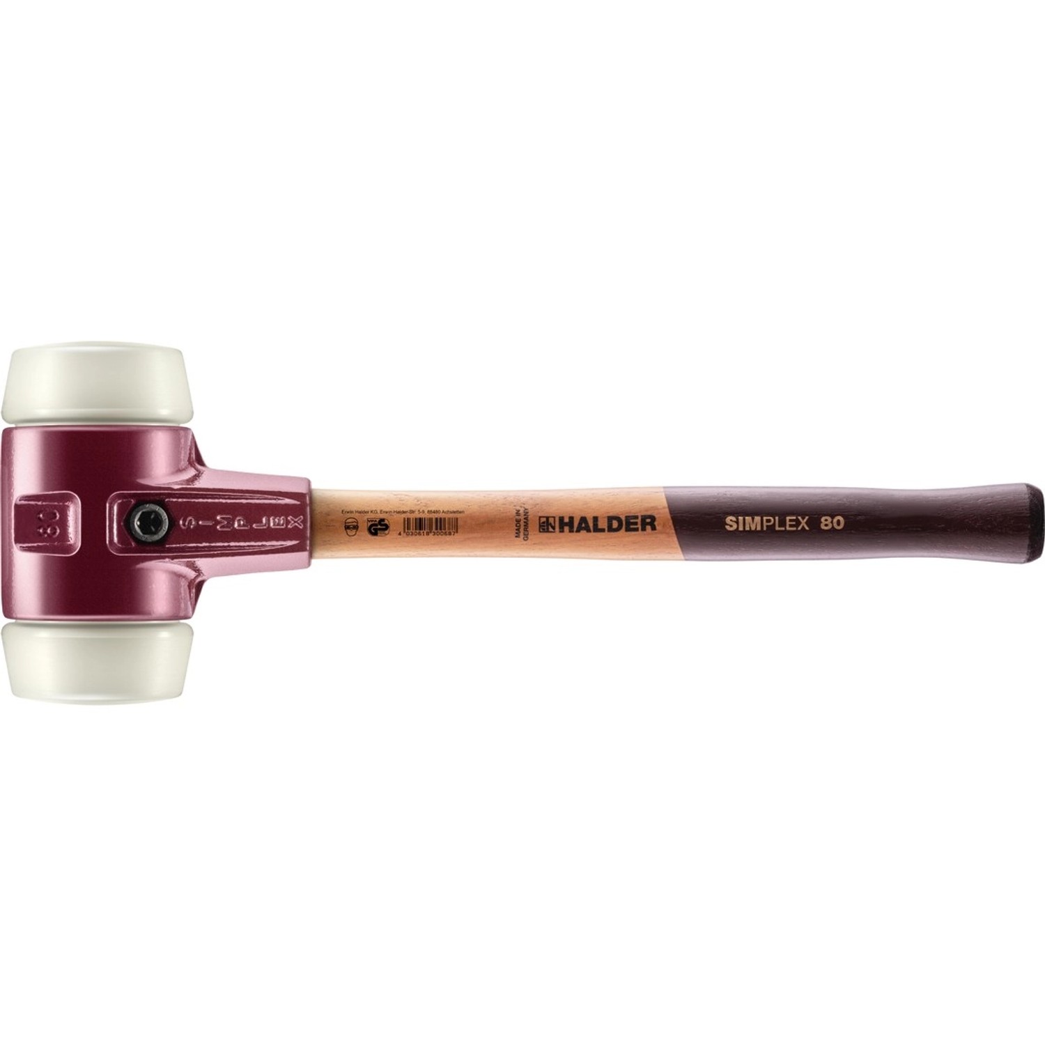 Halder Simplex Schonhammer Ø 80 mm Nylon mit Tempergussgehäuse von Halder