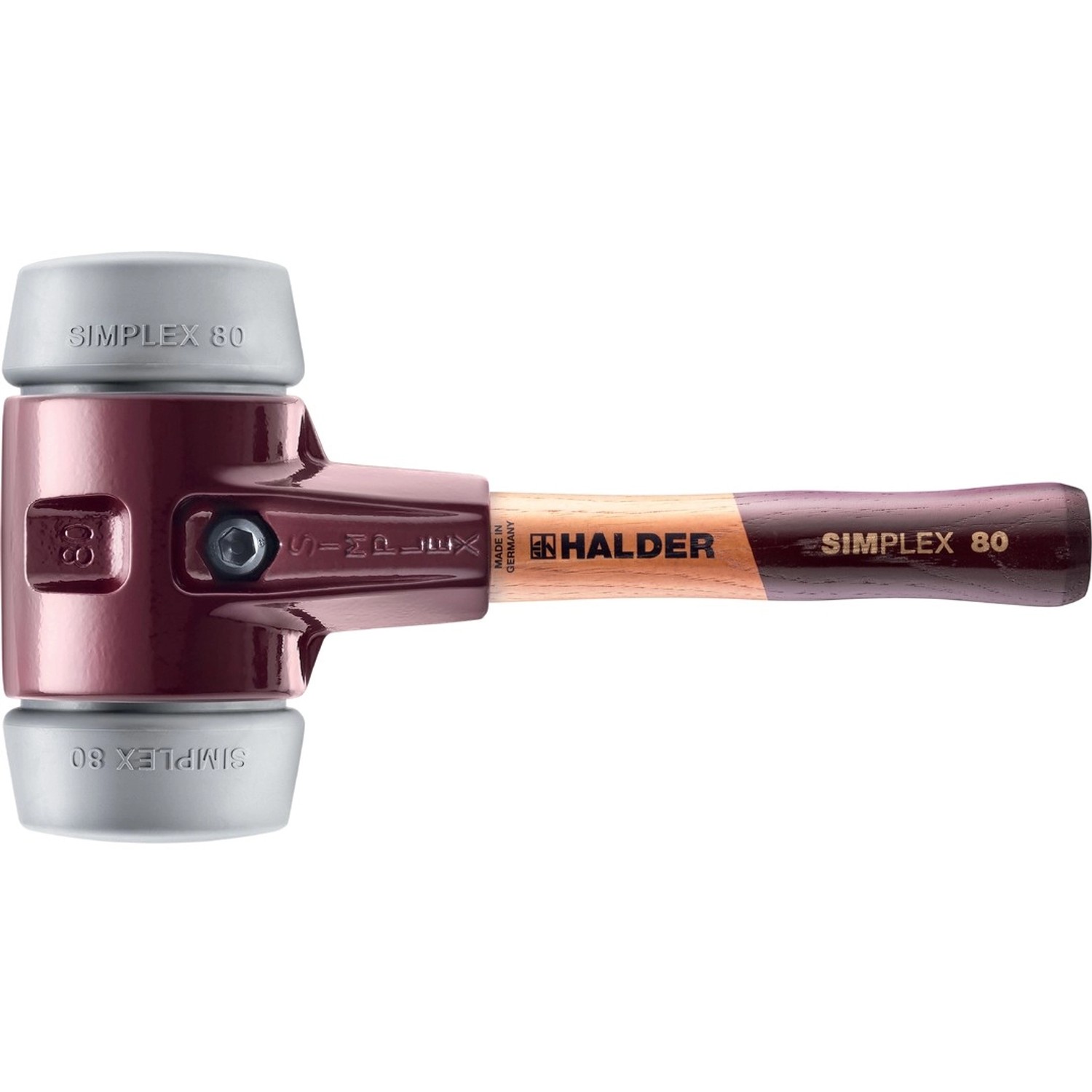 Halder Simplex Schonhammer Ø 80 mm TPE-mid Grau Kurzer Stiel mit Tempergussgehäuse Halder Simplex Schonhammer Ø 80 mm TPE-mid Grau Kurzer Stiel mit Tempergussgehäuse von Halder