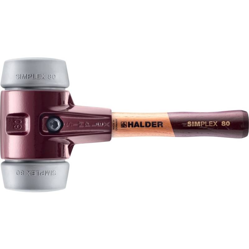 Halder Simplex Schonhammer Ø 80 mm TPE-mid Grau Kurzer Stiel mit Tempergussgehäuse Halder Simplex Schonhammer Ø 80 mm TPE-mid Grau Kurzer Stiel mit Tempergussgehäuse von Halder