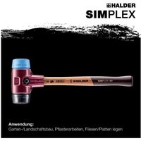 [NEUWERTIG] B-Ware Halder Schonhammer Hammer Tp Esoft Gummi 30mm Kopf Blau Schwarz Holzstiel 300mm von Halder