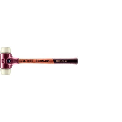 SIMPLEX-Schonhammer, Nylon, mit Tempergussgehäuse und hochwertigem Holzstiel | D=40 mm | 3008.040 von Halder