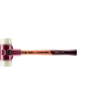 SIMPLEX-Schonhammer, Nylon, mit Tempergussgehäuse und hochwertigem Holzstiel | D=50 mm | 3008.050 von Halder