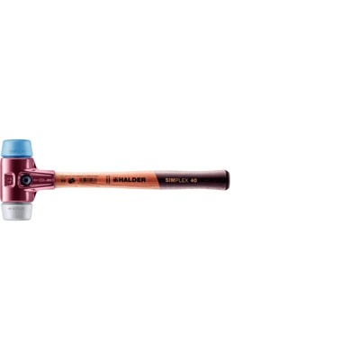SIMPLEX-Schonhammer, TPE-soft / TPE-mid, mit Tempergussgehäuse und hochwertigem Holzstiel | D=40 mm | 3013.040 von Halder