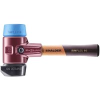 Simplex Schonhammer ø 60 mm Gummi schwarz / TPE-soft blau mit Standfuß kurzer Stiel mit Tempergussgehäuse - Halder Simplex Schonhammer ø 60 mm Gummi schwarz / TPE-soft blau mit Standfuß kurzer Stiel mit Tempergussgehäuse - Halder von Halder