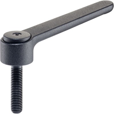 Verstellbare Flachspannhebel, mit Schraube | d1=32 mm / d2=M12 / l1=25 mm / schwarz | 24441.0490 von Halder