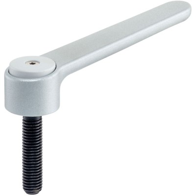 Verstellbare Flachspannhebel, mit Schraube | d1=32 mm / d2=M12 / l1=50 mm / silber | 24441.0905 von Halder