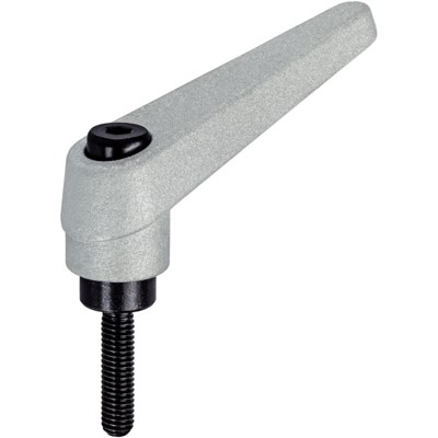 Verstellbare Klemmhebel, mit Schraube | d1=30 mm / d2=M16 / l1=40 mm / silber | 24400.0653 von Halder