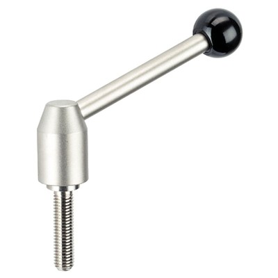 Verstellbare Spannhebel/mit Schraube | d1=24 mm / d2=M10 / l1=50 mm / Rostfreier Stahl | 24440.0730 von Halder