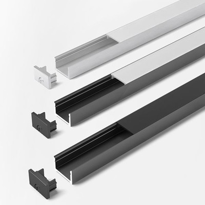 Möbel-Einbauprofil,L 3000mm, ChannelLine D2, silberfarbig, Abd. opal, VE10 von Halemeier