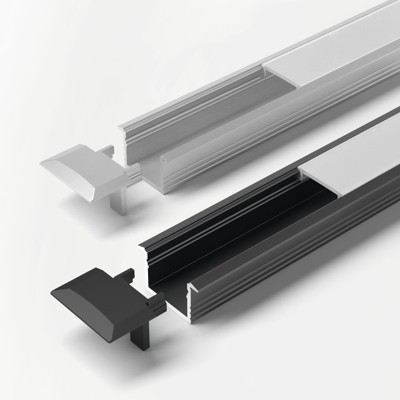 Möbelkanten-Einbauprofil,L 3000mm, ChannelLine B, schwarz, Abd. schwarz von Halemeier