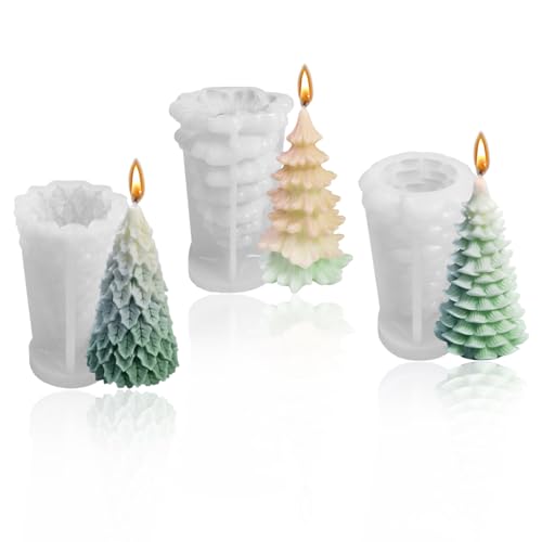 3 Stück Silikonform Weihnachten Kerzen Silikonformen Weihnachtsbaumform, Geeignet Für Diy-Aromatherapie, Kerzen Und Seifen. von Half Forest