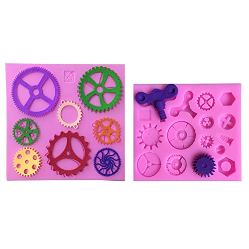 Half Forest 2 Stück Zahnräder Candy Silikonform 3d Gear Candy Backform Steampunk, Zahnradform, Diy, Für Herstellung Von Schokolade, Kuchen Und Kunsthandwerk von Half Forest
