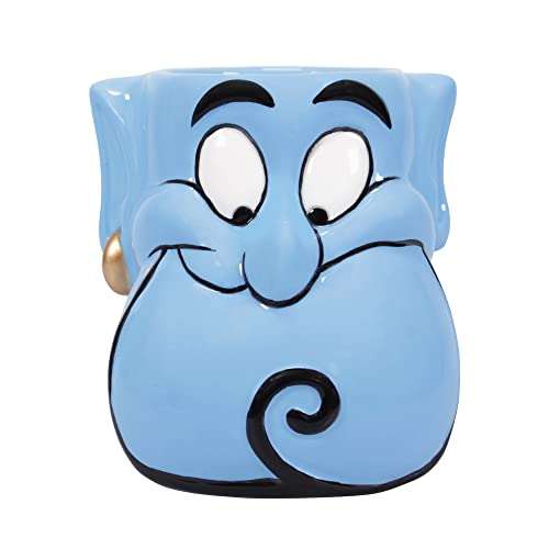 Disney Aladdin 3-D Tasse Dschinn Flaschengeist blau, 100% Keramik, Fassungsvermögen ca. 500 ml., in Geschenkbox., mehrfarbig, Standard, MUGDDC03 von Half Moon Bay