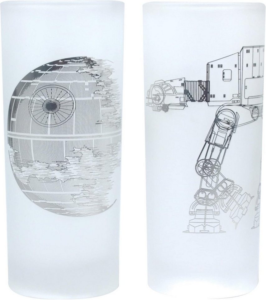 Half Moon Bay Longdrinkglas Star Wars Gläser (2er Set) - Death Star und AT-AT Walker, offiziell lizensiert von Half Moon Bay
