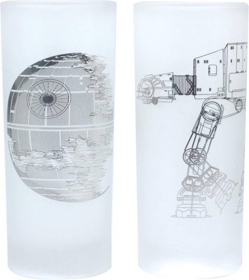 Half Moon Bay Longdrinkglas Star Wars Gläser (2er Set) - Death Star und AT-AT Walker, offiziell lizensiert von Half Moon Bay