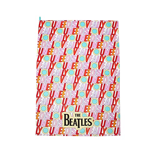 Half Moon Bay The Beatles Love Geschirrtuch | Geschirrtücher aus 100% Baumwolle für die Küche | The Beatles Merchandise | The Beatles Geschenke & Papa Geschenke | Retro Küchenzubehör | Küchentuch von Half Moon Bay