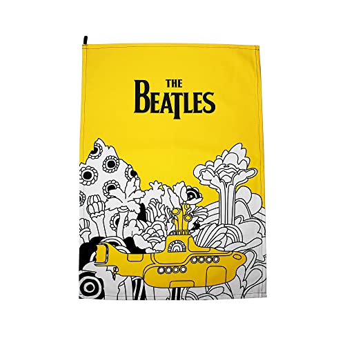 Half Moon Bay The Beatles Yellow Submarine Geschirrtuch | Geschirrtücher aus 100% Baumwolle für die Küche | Beatles Merchandise | The Beatles Geschenke & Papa Geschenke | Retro Küchenzubehör | von Half Moon Bay