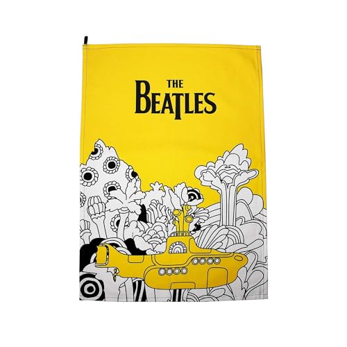 Half Moon Bay The Beatles Yellow Submarine Geschirrtuch | Geschirrtücher aus 100% Baumwolle für die Küche | Beatles Merchandise | The Beatles Geschenke & Papa Geschenke | Retro Küchenzubehör | von Half Moon Bay