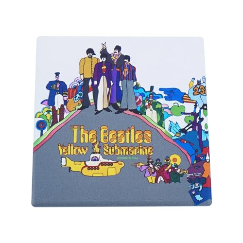 Half Moon Bay The Beatles Yellow Submarine Untersetzer, Keramikuntersetzer und Bierdeckel, Untersetzer für Männerhöhle, The Beatles Geschenke & Musikgeschenke, Rockmusik, Vater, von Half Moon Bay