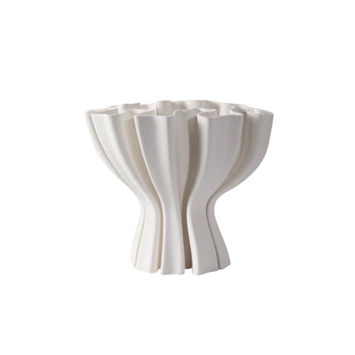 Porzellanvase – Luna Weiße Dekovase für Blumen – Elegante Silhouette mit einem Hauch von Extravaganz für Zuhause, Wohnzimmer, Esstisch & Bürozubehör – 27,5 cm Durchmesser x 29,5 cm Höhe von Half Past Nine