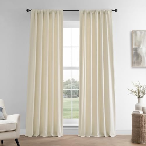 HPD Half Price Drapes French Linen Vorhänge für Raumdekorationen, Lichtfilterung, 50 x 96 (1 Panel), LN-XS1706-96, Elfenbein von HPD Half Price Drapes