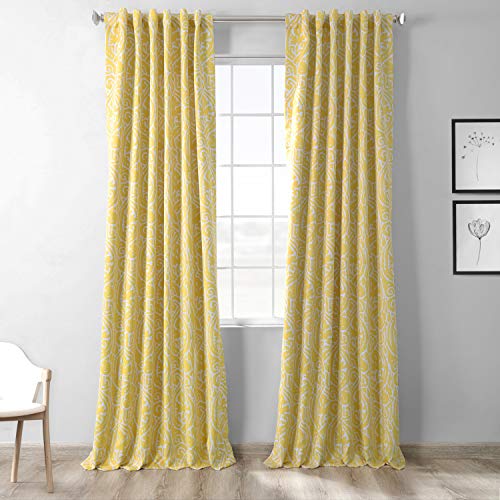 HPD Half Price Drapes BOCH-KC16075-96 Raumverdunkelungsvorhang (1 Panel), Polyester-Mischung, Abstrakt Misted Gelb, 50 X 96 von HPD Half Price Drapes