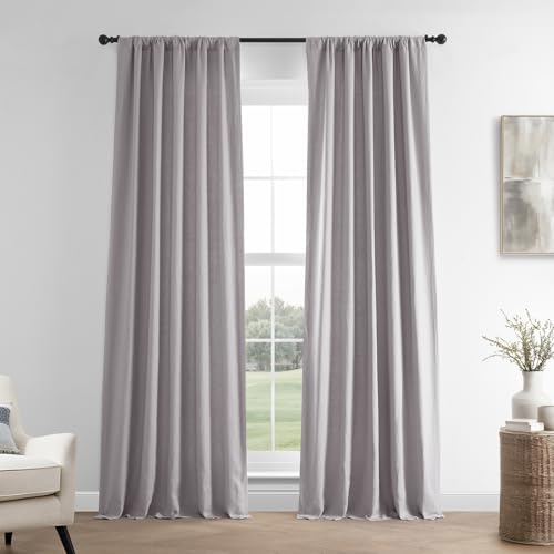 HPD Half Price Drapes LN-XS17 LN-XS1701-96, französische Leinen-Vorhänge für Raumdekoration, Lichtfilterung, 1 Paneel, Earl Grey, Baumwolle, 50 in x 96 in von HPD Half Price Drapes