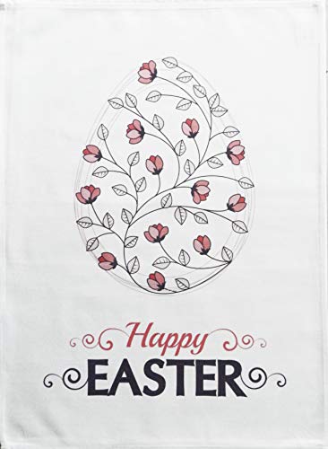 Half a Donkey Geschirrtuch mit Ostereier-Design, groß, Baumwolle, mit Aufschrift Happy Easter von Half a Donkey