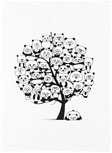 Half a Donkey Geschirrtuch aus Baumwolle, Motiv: Baum der Pandas, groß von Half a Donkey
