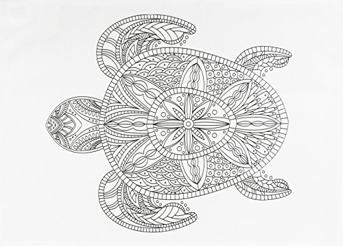 Half a Donkey The Zentangle Turtle Geschirrtuch, groß, Baumwolle von Half a Donkey