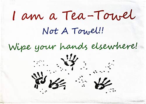 Half a Donkey - I am not a Towel. I am a Tea Towel - Large Cotton Tea Towel von Half a Donkey