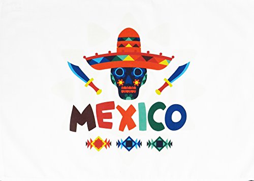 Half a Donkey Geschirrtuch, Motiv: Mexiko, Tag der Toten, groß, Baumwolle von Half a Donkey