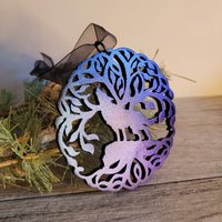 Baum Des Lebens Ornament, Wolf Holz Dekor, Ornamente von HalfmoonNestWorks
