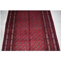 100x150 Afghan Orientteppich, Kleiner Teppich, Roter Buchara, Wohnzimmer Wollteppich, Schlafzimmer, Einzigartiges Geschenk Für Sie von HaliWeavers