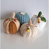 Garn Häkeln Kürbisse - Herbst Dekor Dekorative Weiche Moderne Bauernhaus von HalinasComfyKnits
