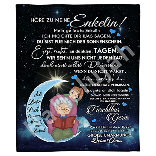 Hallelujah Flanell Decke An Meine Enkelin, kuscheldecke Flauschige Weich Mikrofaser Weiche Teppich, Personalisierte Nachricht Briefdecke, Geburtstagsgeschenk, Weihnachten für Enkelin, Deutsche von Hallelujah