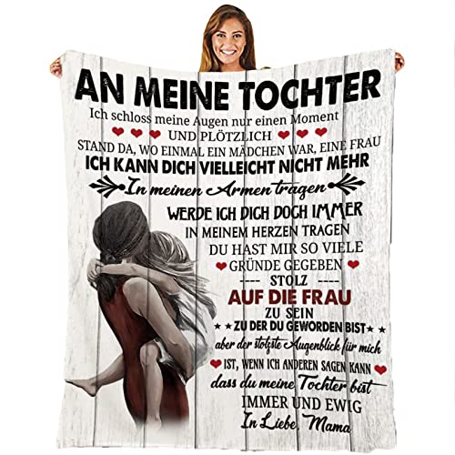 Flauschige Kuscheldecke, Wohndecken An Meine Tochter Personalisierte Nachricht Brief Decke, super warm weiche Mikrofaser Fleecedecke als Sofaüberwurf/Wohnzimmerdecke,Geburtstag,Weihnachten von Hallelujah