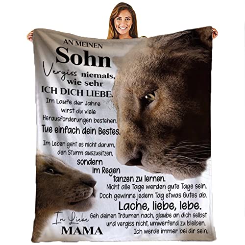 Kuscheldecke Flauschige, An Meine sohn Personalisierte Nachricht Brief Decke, Zweiseitige Wohndecke Dicke Sofadecke Couchdecke weiche Fleecedecke Mikrofaser Sofaüberwurf Tagesdecke für Bett/Sofa von Hallelujah