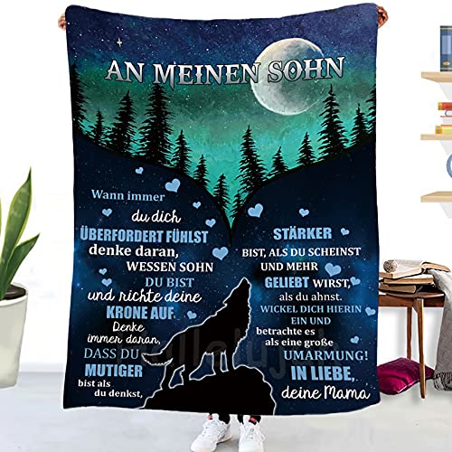 Hallelujah Kuscheldecke Flauschige Personalisierte Decke Geschenke,An Meinen Sohn Nachricht Briefdecke, Super Weiche Mikrofaser Flanell Decke, Couch Bett, Decke, Geburtstag,Weihnachten von Hallelujah