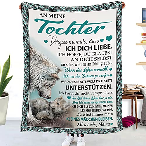 Hallelujah kuscheldecke Plüschdecke, An Meine Tochter Personalisierte Nachricht Brief Decke, für Kinder und Erwachsene, Überwurfdecke super gemütlich, leicht und weich, Decke für Bett, Couch, Reisen von Hallelujah