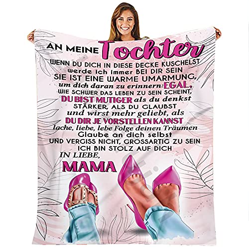 kuscheldecke flauschig, An Meine Tochter Personalisierte Nachricht Brief Geburtstag Geschenke Decke,Super weich Mikrofaser Flanelldecke, Mutter zu Tochter Positive Ermutigung und Liebe Tochter von Hallelujah